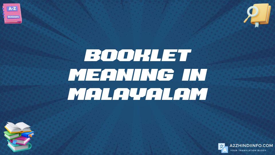 Booklet Meaning In Malayalam