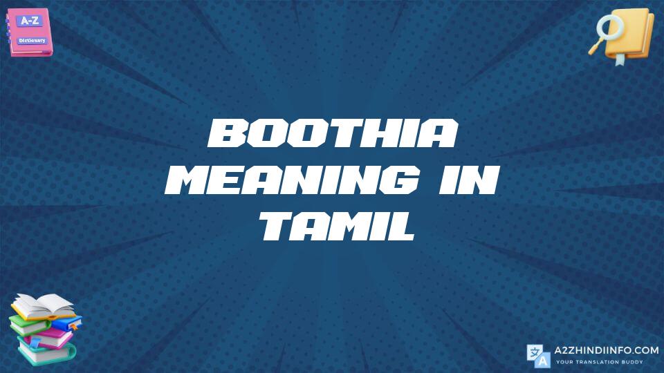 Boothia Meaning In Tamil