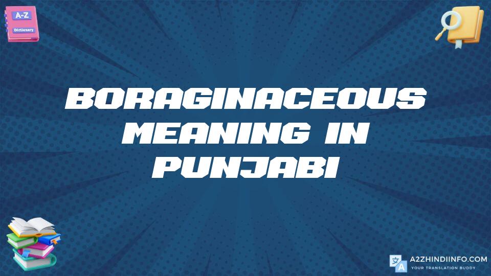 Boraginaceous Meaning In Punjabi