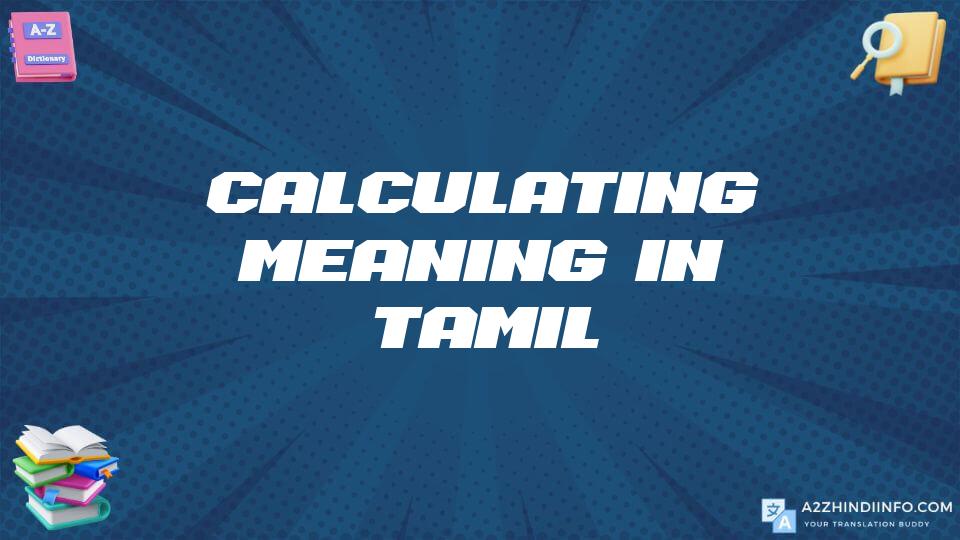 Calculating Meaning In Tamil