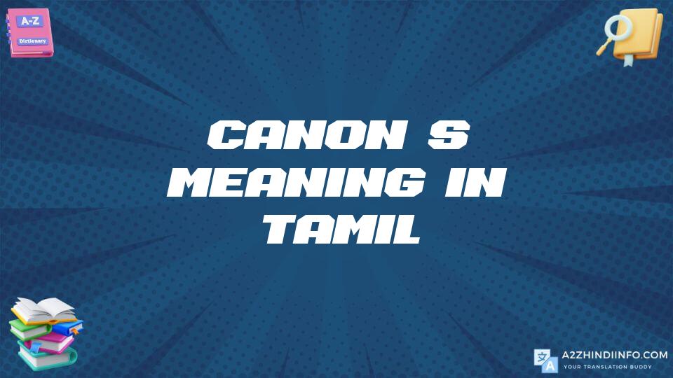 Canon’s Meaning In Tamil