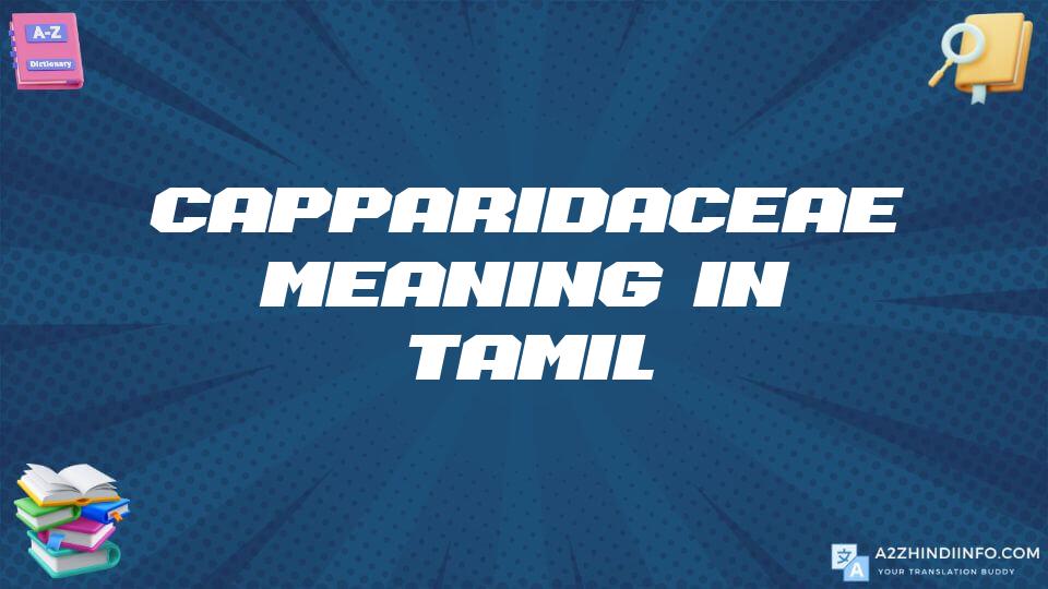 Capparidaceae Meaning In Tamil